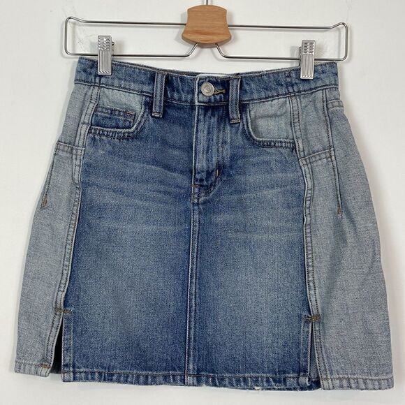 Current/Elliott Reversed Mashed Mini Denim Skirt Size 25 - Picture 4 of 8